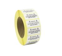 Label Metrics - Plastic Bag Suffocation Warning/Safety Labels/Stickers. White Label, Black Print. 50mm x 25mm Permanent Adhesive (1,000 Labels)