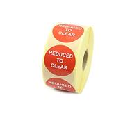 Label Metrics - "Reduced to Clear" Red/White 40mm Promotional Labels/Stickers. (250)