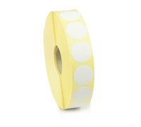 Label Metrics - White 20mm Diameter Circle Labels/Stickers. Strong Permanent Adhesive. for Direct Thermal Printing. (1 Roll)