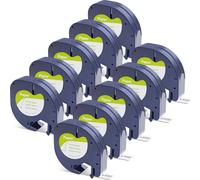 Label Orison Compatible with Dymo Letratag Refill 91220 91200 91330 Black on White Paper Label Tape for Dymo Label Maker Refills LT-100H LT-100T XR QX50 200B, Pack of 10