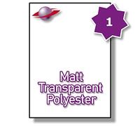 Label Planet® 1 Per Page/Sheet 25 Sheets (25 MATT Transparent Sticky Labels) A4 Waterproof Clear Polyester Permanent Printable Stickers, for Laser Printers Only, Rectangular 210 x 297 MM LP1/210 MTP