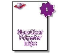 Label Planet® 1 Per Page/Sheet 50 Sheets (50 Transparent Sticky Labels) Clear Polyester Permanent A4 Gloss Premium Printable Stickers, Works with Laser/Inkjet Printers, 210 x 297 MM UK LP1/210 GCP