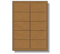 Label Planet® 10 Per Sheet, 250 Sheets (2500 Brown Kraft Labels). Brown, Ribbed, Craft Paper Labels. 99.1 x 57mm, LP10/99 BRK.