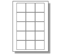 Label Planet® 15 Per Page/Sheet, 100 Sheets (1500 Sticky Square Labels), White Blank Matt Plain A4 Stickers, for Laser/Copier or Inkjet Printer, UK LP15/51/SQ, 51 x 51 MM, General Use/All Purpose