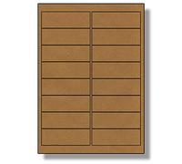 Label Planet® 16 Per Sheet, 25 Sheets (400 Brown Kraft Labels). Brown, Ribbed, Craft Paper Labels. 99.1 x 33.9mm, LP16/99 BRK.