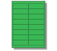Label Planet® 16 Per Sheet, 25 Sheets (400 Green Labels). Coloured Paper Labels with Rounded Corners 99.1 x 33.9mm, LP16/99 C.