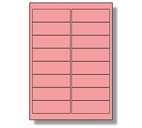 Label Planet® 16 Per Sheet, 25 Sheets (400 Pink Labels). Coloured Paper Labels with Rounded Corners 99.1 x 33.9mm, LP16/99 C.