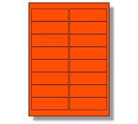 Label Planet® 16 Per Sheet, 25 Sheets (400 Tomato RED Labels). Coloured Paper Labels with Rounded Corners 99.1 x 33.9mm, LP16/99 C.