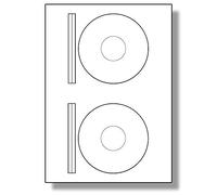 Label Planet® 2 Per Page/Sheet, 250 Sheets (500 Sticky CD ROM Labels), White Blank Matt Paper Plain A4 Round Media Stickers, for Laser/Copier or Inkjet Printer, UK LPCD116, 116MM Diameter 41MM Hole