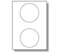 Label Planet® 2 Per Page/Sheet, 5 Sheets (10 Sticky Large Round Labels), Circular White Blank Matt Plain A4 Circle Stickers, for Laser/Copier or Inkjet Printer, UK LP2/115R, 115 MM Diameter, All Use