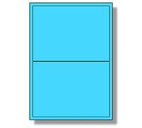 Label Planet® 2 Per Sheet, 10 Sheets (20 Blue Labels). Coloured Paper Labels Rounded Corners, 199.6 x 143.5mm, LP2/199 C.