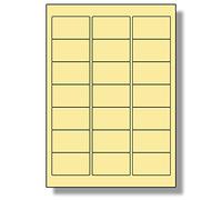 Label Planet® 21 Per Page/Sheet, 5 Sheets (105 Sticky Cream Labels), Blank Plain Matt Quality A4 Coloured Paper Stickers, for Laser/Copier/Inkjet Printer, UK LP21/63C, 63.5 x 38.1 MM, Colour Coding