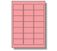 Label Planet® 21 Per Page/Sheet, 5 Sheets (105 Sticky Pink Labels), Blank Plain Matt Quality A4 Coloured Paper Stickers, for Laser/Copier/Inkjet Printer, UK LP21/63C, 63.5 x 38.1 MM, Colour Coding