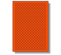 Label Planet® 216 Per Sheet, 10 Sheets (2160 TINY TOMATO RED ROUND Sticky Labels), Matt Permanent A4 Circular Coloured Micro Stickers/Small Mini Dots For Coding/Letter Seals, LP216/13RC 13MM ⌀ Circles
