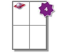 Label Planet® 4 Per Page/Sheet, 25 Sheets (100 Sticky Labels), White Blank Matt Self-Adhesive A4 Address Shipping Stickers, for Laser or Inkjet Printer, UK LP4/99, 99.1 x 139 MM, Mail Labelling
