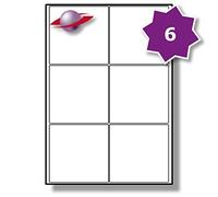 Label Planet® 6 Per Page/Sheet, 100 Sheets (600 Sticky Square Labels), White Blank Matt Plain A4 Large Stickers, for Laser/Copier or Inkjet Printer, UK LP6/95/SQ, 95 x 95 MM, General Use/All Purpose