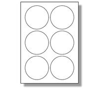 Label Planet® 6 Per Page/Sheet 25 Sheets (150 Sticky Large Round Photo Gloss Labels) White Glossy A4 Permanent Printable Stickers Laser/Inkjet Printers, UK LP6/88R GWPQ, 88MM Diameter Circles