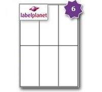 Label Planet® 6 Per Page/Sheet, 250 Sheets (1500 Sticky Parcel Labels), White Blank Matt Plain A4 Parcelling Stickers, for Laser/Copier or Inkjet Printer, UK LP6/70, 70 x 149 MM, General/All Purpose