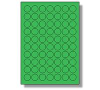 Label Planet® 70 Per Page/Sheet, 10 Sheets (700 Green Round Sticky Labels), Matt Permanent A4 Circular Coloured Printable Pricing Stickers, LP70/25RC, 25MM ⌀ Circles, Dots for Colour Coding