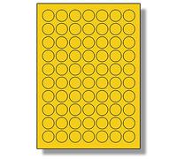 Label Planet® 70 Per Page/Sheet, 10 Sheets (700 Yellow Round Sticky Labels), Matt Permanent A4 Circular Coloured Printable Pricing Stickers, LP70/25RC, 25MM ⌀ Circles, Dots for Colour Coding
