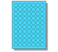 Label Planet® 70 Per Page/Sheet, 5 Sheets (350 Blue Round Sticky Labels), Matt Permanent A4 Circular Coloured Pricing Stickers, Laser/Inkjet Printer, LP70/25RC, 25MM ⌀ Circles, Dots for Colour Coding