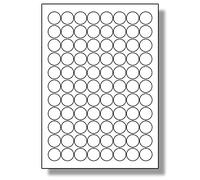 Label Planet® 88 Per Page/Sheet, 50 Sheets (4400 Round Sticky Labels), White Blank Plain Matt Self-Adhesive A4 Circular Circle Permanent, for All Desktop Printers, UK LP88/22R 22mm
