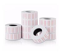 Label Price Tag Rolls for Pricing Gun Price Tags Stickers Red and White Lined Pricing Tags Paper Stickers, Gun Labeller Pricing Gun Labels (10 X Price Tag Rolls)