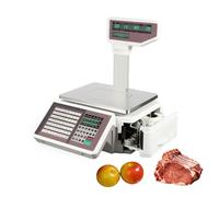 Label Printing Scale 66lbs, Price Computing Scale with Thermal Label Printer, Commercial Digital Meat Scale for Deli Supermarket, 30kg Barcode Scale Dual Display