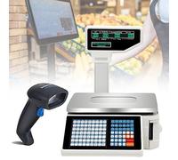 Label Printing Scale, Commercial Digital Counting Scale, Double-Sided Display, for Supermarket, Retail Store