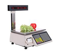 Label Printing Scale, Digital Barcode Weighing Front And Rear Dual Display, 71 Shortcut Keys, Suitable For Supermarket/Retail Store/Warehouse Weighing