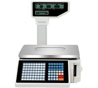 Label Printing Scale with Barcode, Receipt Printer, and Dual LCD Displays, 66LB/30KG Capacity, Commercial Scale for Retail Store & Supermarket