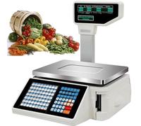 Label Printing Scale with Dual Screen Display and Shortcut Keys, Commercial Electronic Balance for Retail, Accurate Barcode Printing for Efficient Labeling