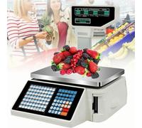 Label Printing Scales,Commercial Price Computing Scale,Digital Barcode Weighing Scales with Label and Receipt Printer,for Supermarket/Retail Store