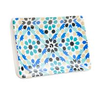 Label Provence Nature - Savon de Marseille French Ceramic Soap Dish - Blue Mosaic Design - Self Draining Multi-Purpose Holder - Perfect for Bathroom Kitchen or Home Decor - 12.5 x 8.8 x 2.5cm