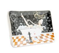 Label Provence Nature - Savon de Marseille French Ceramic Soap Dish - Self Draining Multi-Purpose Holder - Perfect for Bathroom Kitchen or Home Decor - Cleopatra Design -12.5 x 8.8 x 2.5cm