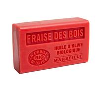 Label Provence Nature Savon de Marseille - French Soap Made With Pure Organic Olive Oil and Shea Butter - Wild Strawberry Fragrance - 125 Gram Bar