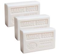 Label Provence Nature Savon de Marseille - French Soap Made With Pure Organic Olive Oil and Shea Butter - Sweet Almond Fragrance - 125 Gram Bar - Set of 3