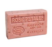 Label Provence Nature Savon de Marseille - Nourishing French Soap Made With Pure Organic Olive Oil and Shea Butter - Rose Petals Fragrance - 125 Gram Bar