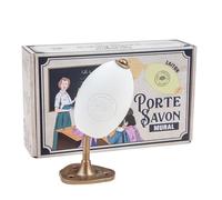 Label Provence Nature Savon de Marseille - Rotating Soap Holder - Wall Mounted for Easy Hand and Body Wash - Durable Brass Finish - 270g French Fragrance Soap Included - Donkey Milk