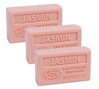 Label Provence Savon de Marseille - French Soap Made With Fresh Organic Donkey Milk - Jasmine Fragrance - 60 Gram Bar - Set of 3