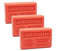 Label Provence Savon de Marseille - French Soap Made With Fresh Organic Donkey Milk - Jasmine Fragrance - 125 Gram Bar - Set of 3