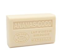 Label Provence Savon de Marseille - French Soap Made With Fresh Organic Donkey Milk - Pineapple Coconut Fragrance - 125 Gram Bar