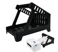 Label Rolls Holder - Thermal Printing Roll Base, Fan Fold Sheet Support, Desktop Printer Stability Accessory, Continuous Feed Guidance Frame | Small Business Packaging Workflow Setup
