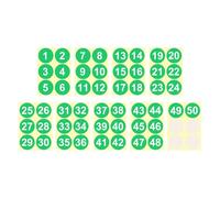 Label Sticker 1 to 50 Number Stickers Consecutive Sticker Round Label Self-Adhesive Dot Colored Decal for Inventory Classification(100mm Green)