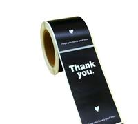 Label Sticker 150Pcs Simple Black White Rectangle Seal Sticker Stickers for Homemade Packaging Decoration Label 8.5 * 4cm Roll(Black)