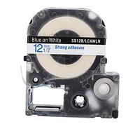 Label Tape 12mm Transparent Durable WearResistant PET Tape, OilProof AntiCorrosion for Label Makers - Long Lasting, Free Removal, Compatible with LW Series and (12mm Blue Text on White Background)