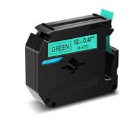 Label Tape 1PK 6PK M-K231 MK231 M231 12mm Black On White Compatible with PT-100 PT-65(Black on Green)