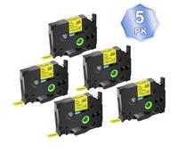 Label Tape 3-10PK Tze 231 Black On White Laminated 12mm 6mm 9mm 18mm 24mm Compatible With PTH110 PTD210 Label Printer(5PK Black on Yellow)