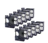 Label Tape 6 Mm 9 Mm 12 Mm D1 45013 45010 45018 40913 43613 45022 45023 Compatible with LabelManager 160 280 Label Maker(10PK-Black-ON-White)