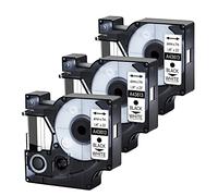 Label Tape Cassette Replacement for Dymo d1 6mm x 7m 43613 S0720780, Compatible with LabelManager 160 210D 360D 280 500TS Pnp LabelPoint 100 150 200 250 300 Black on White,3X Label Tapes
